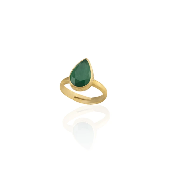 Kadir Jewellery 22 Ayar Altın Kaplama Zirkon Taşlı Ayarlanabilir Kadın Moda Yüzük ürün görseli 1