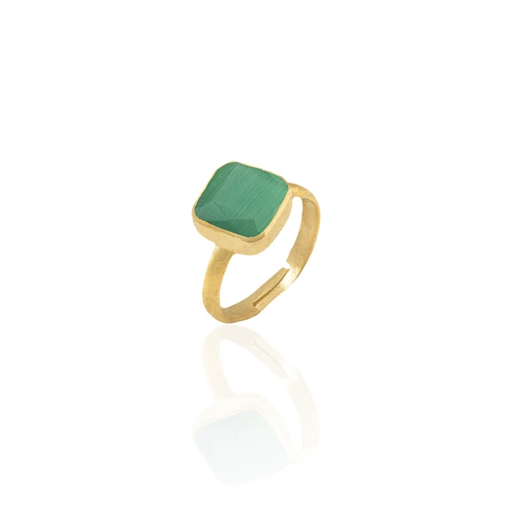 Kadir Jewellery 22 Ayar Altın Kaplama Zirkon Taşlı Kadın Minimal Yüzük ürün görseli 1