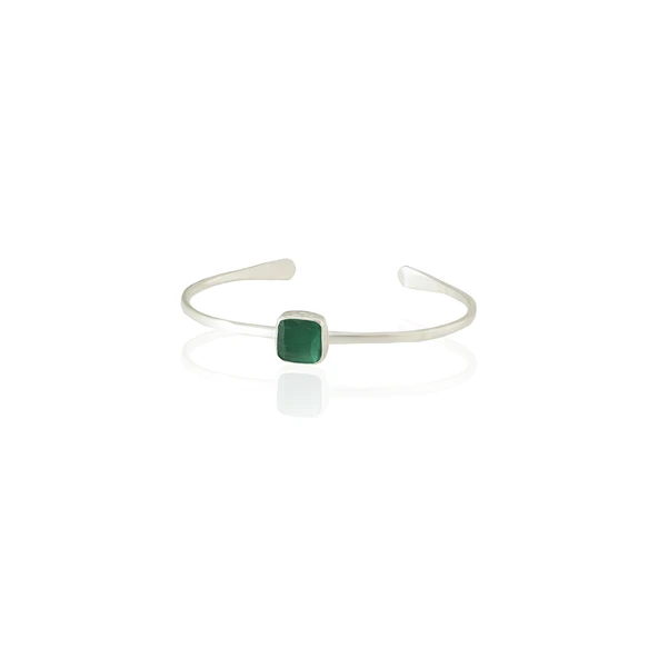 Kadir Jewellery Zirkon Taşlı Ayarlanabilir 925 Ayar Gümüş Kaplama Bilezik ürün görseli 1