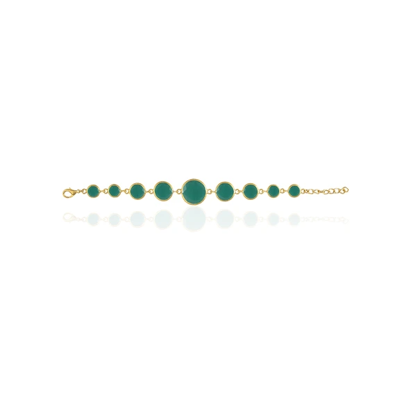 Kadir Jewellery 22 Ayar Altın Kaplama Zirkon Taşlı Ayarlanabilir Zincir Bileklik ürün görseli 1