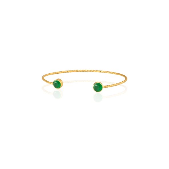 Kadir Jewellery 22 Ayar Altın Kaplama El İşçiliği Zirkon Taşlı Kadın Charm Bileklik ürün görseli 1