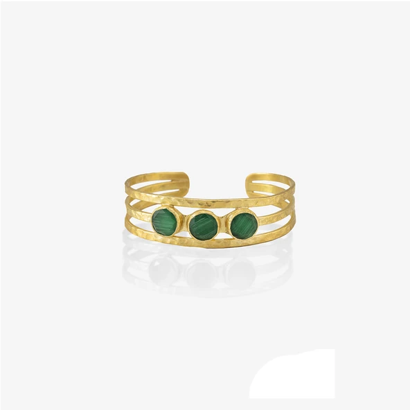 Kadir Jewellery 22 Ayar Altın Kaplama El İşçiliği Zirkon Taşlı Kadın Kaburga Bilezik ürün görseli 1