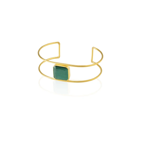 Kadir Jewellery 22 Ayar Altın Kaplama Zirkon Taşlı Ayarlanabilir Vintage Bilezik ürün görseli 1