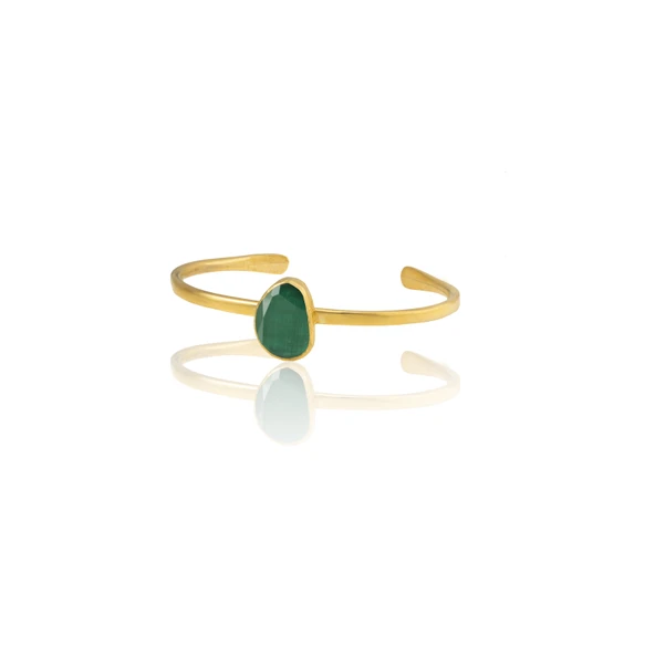 Kadir Jewellery Zirkon Taşlı Ayarlanabilir 22 Ayar Altın Kaplama Bilezik ürün görseli 1