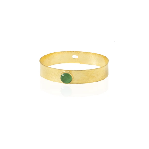 Kadir Jewellery 22 Ayar Altın Kaplama El İşçiliği Zirkon Taşlı Kadın Kelepçe Bilezik ürün görseli 1