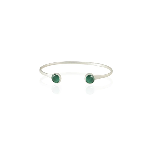 Kadir Jewellery 925 Ayar Gümüş Kaplama El İşçiliği Zirkon Taşlı Kadın Charm Bileklik ürün görseli 1