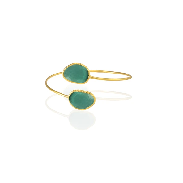 Kadir Jewellery 22 Ayar Altın Kaplama Zirkon Taşlı Ayarlanabilir Trend Bilezik ürün görseli 1
