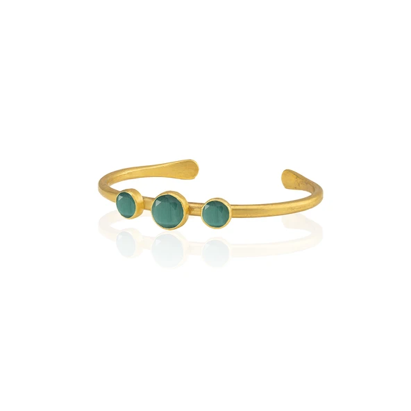 Kadir Jewellery 22 Ayar Altın Kaplama Zirkon Taşlı Ayarlanabilir Vintage Bilezik ürün görseli 1