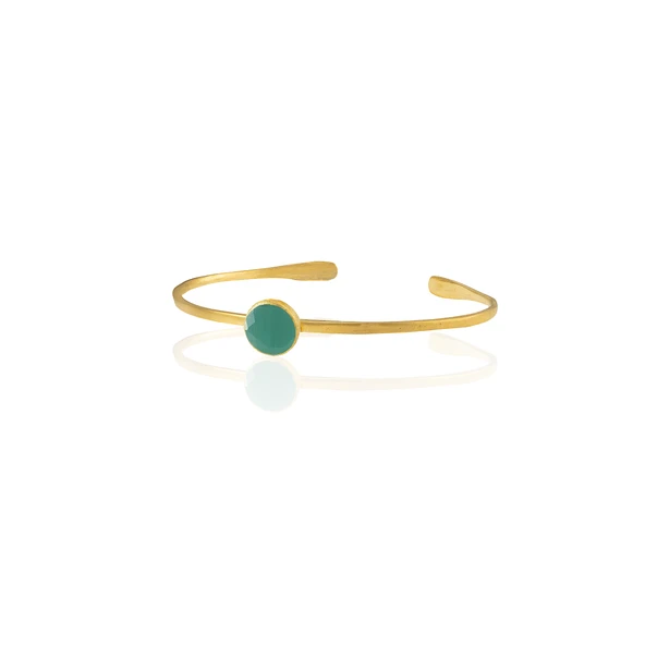 Kadir Jewellery Zirkon Taşlı Ayarlanabilir 22 Ayar Altın Kaplama Bilezik ürün görseli 1