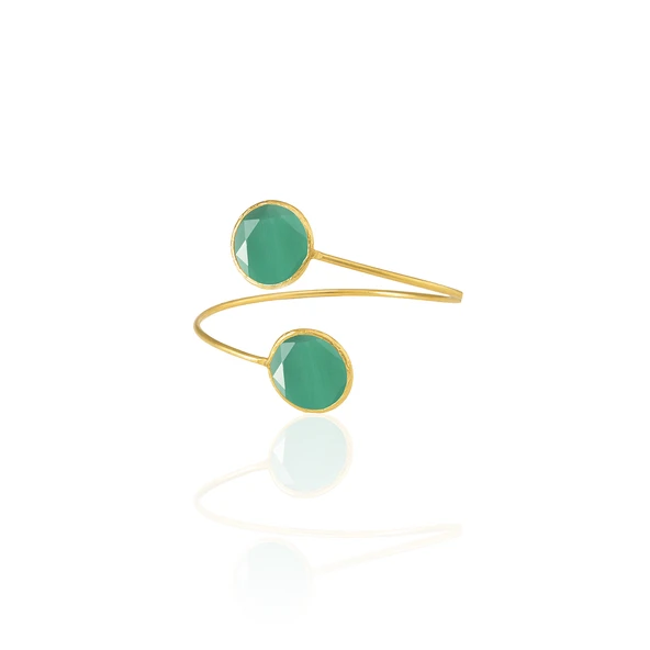 Kadir Jewellery 22 Ayar Altın Kaplama Zirkon Taşlı Ayarlanabilir Trend Bilezik ürün görseli 1