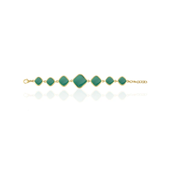 Kadir Jewellery 22 Ayar Altın Kaplama Zirkon Taşlı Ayarlanabilir Zincir Bileklik ürün görseli 1
