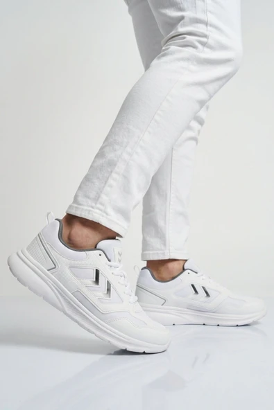 Beyaz Siyah Fileli Unisex Spor Ayakkabı ürün görseli 1