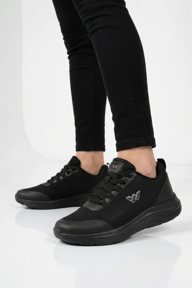 Siyah Fileli Unisex Spor Ayakkabı ürün görseli 1