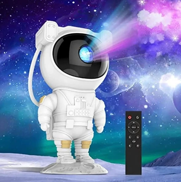 Astronot Galaxy Projektör, Led Yıldızlı Gökyüzü Projektörü, Çocuk Gece Lambası Projektör ürün görseli 1