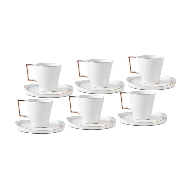 ARYILDIZ CLAIRE GOLD 12 PARÇA 6 KİŞİLİK KAHVE FİNCAN TAKIMI 90 ML ürün görseli 1