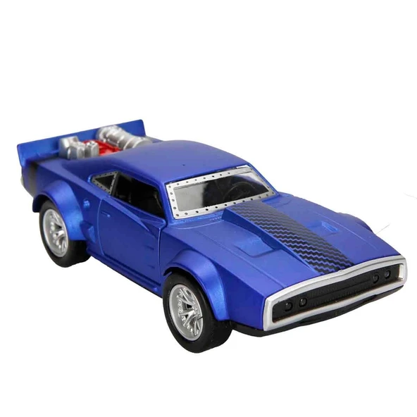 Maxx Wheels Muscle Sesli ve Işıklı Die Cast Çek Bırak Araba - Mavi ürün görseli 1