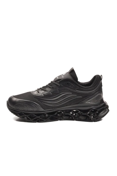 Siyah Memory Foam Bağcıklı Erkek Sneaker - Resim 2