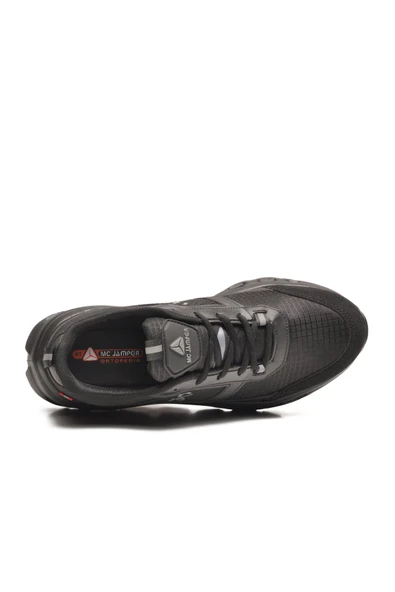Siyah Memory Foam Bağcıklı Erkek Sneaker - Resim 4