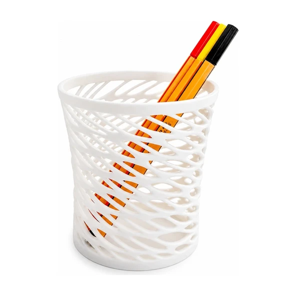 Modern Desenli Kalemlik 10 CM – Dekoratif Masaüstü Organizer | Sert Plastik Şık Kalem Tutucu ürün görseli 1