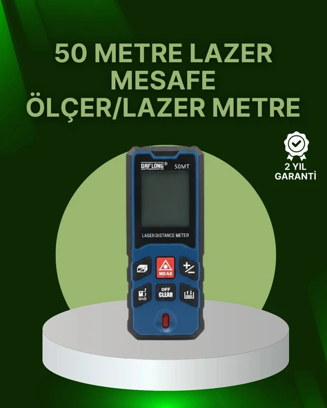 50 Metre Lazer Mesafe Ölçer Profesyonel Dijital Ölçüm Cihazı ürün görseli 1