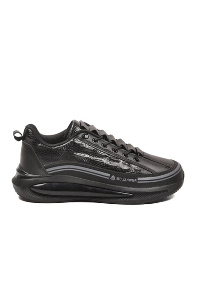 Siyah Memory Foam Lastik Bağcıklı Erkek Sneaker ürün görseli 1