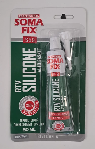 SOMAFİX RTV YÜKSEK ISI SİLİKONU SIVI CONTA 50 ML (SİYAH) S59 ürün görseli 1