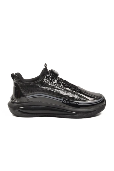 Siyah Rugan Memory Foam Bağcıklı Erkek Sneaker ürün görseli 1