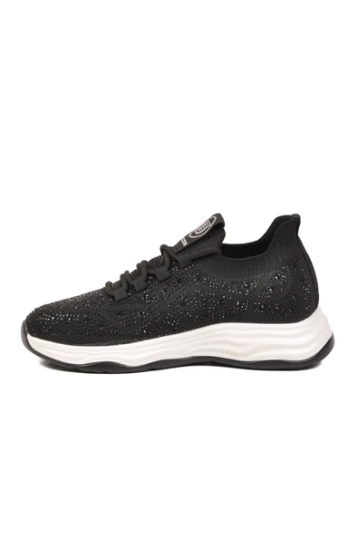 Siyah Anorak Bağcıklı Kadın Sneaker - Resim 4