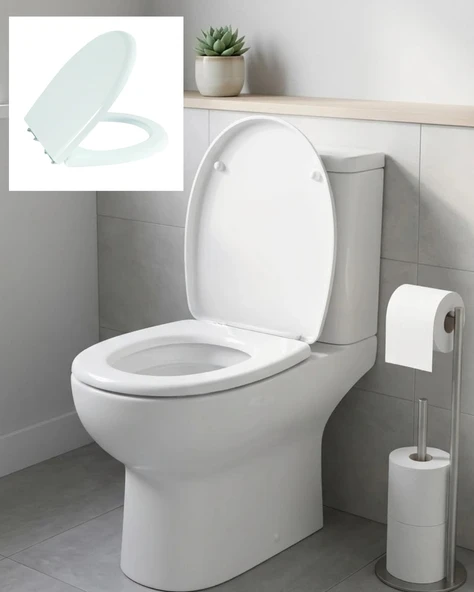 Standart Klozet Kapağı Kolay Montaj Dayanıklı Plastik Universal Uyumlu Tasarım ürün görseli 1