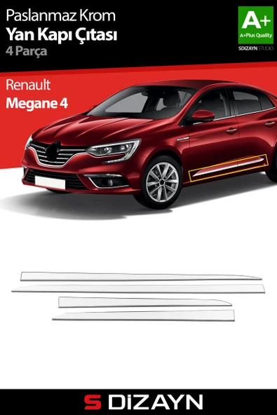 S-Dizayn Renault Megane 4 Krom Yan Kapı Çıtası 4 Prç 2016 Üzeri A+ Kalite ürün görseli 1