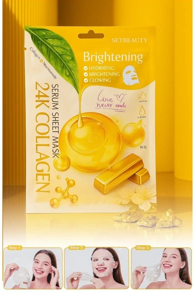 Doğal %100 24K Collagen Serum Yaprak Maske ürün görseli 1