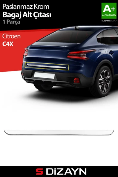 S-Dizayn Citroen C4X Krom Bagaj Alt Çıtası 2022 Üzeri A+ Kalite ürün görseli 1