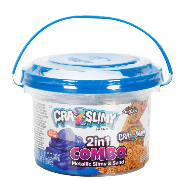 Cra-Z-Slimy Metalik Slime ve Oyun Kumu Seti – 2'si 1 Arada Eğlence Kovası ürün görseli 1