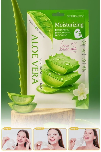 Doğal %100 Aloe Vera Serum Yaprak Maske ürün görseli 1