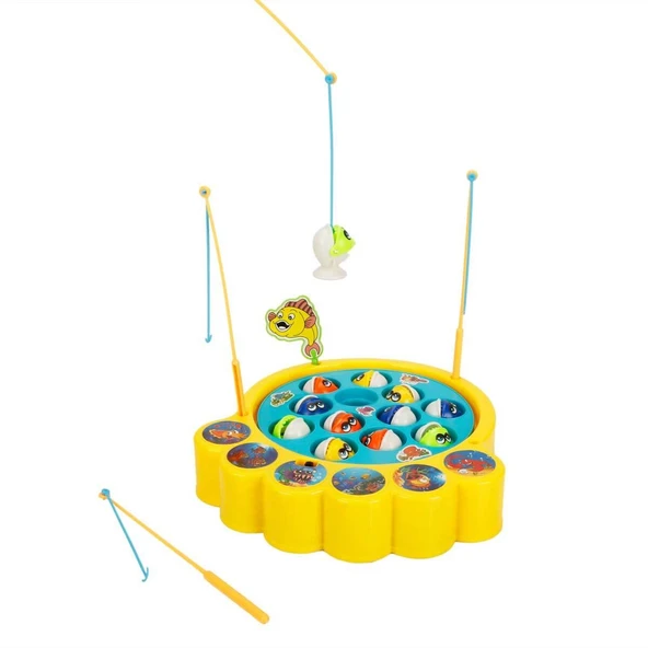 Hareketli ve Sesli Little Fisher Balık Tutma Oyunu – 4 Oltalı Aile Boyu Eğlence ürün görseli 1