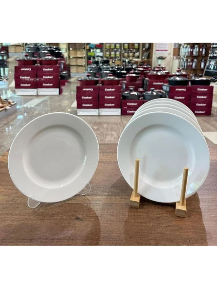 Cooker Beyaz Renk Porselen Pasta Tabağı 19 cm 6'lı ürün görseli 1