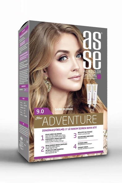 Asse Adventure Set Saç Boyası No:9.0 Koyu Sarı ürün görseli 1