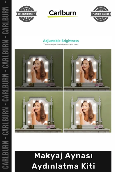 #Ayna 10 Adet G5 Led Ampul Kademeli Dimmer Dokunmatik Hafızalı 12V Şık Makyaj Aynası Aydınlatma Kiti ürün görseli 1