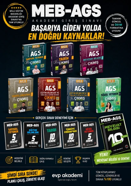 Dizgi Kitap 2026 MEB AGS Tüm Dersler Çıkmış Sorular Seti & EVP Akademi MEB AGS Tüm Dersler Deneme Seti ürün görseli 1