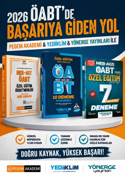 Pegem 2026 MEB AGS ÖABT Özel Eğitim Öğretmenliği Soru Bankası & ÖABT Özel Eğitim Deneme Seti ürün görseli 1