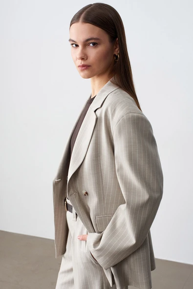 60803 DİLVİN YAN DÜĞMELİ BLAZER CEKET - Resim 10