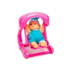 Oyuncak Salıncak ve Bebek Seti – 22 cm Salıncak, 20 cm Bebek, Renkli Kıyafetli Mini Bebek Oyuncak ürün görseli 1