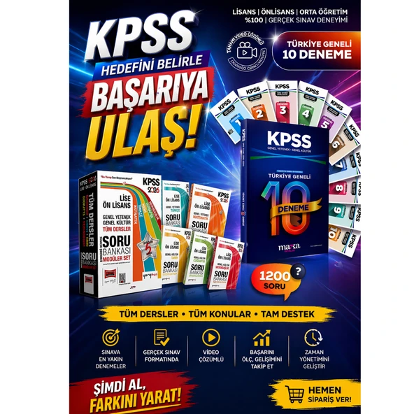 Yargı Yayınları 2026 KPSS Lise Ön Lisans GK-GY Tüm Dersler Modüler Soru Bankası Seti (5 Kitap) & Marka Yayınları KPSS Ön Lisans Türkiye Geneli 10 Deneme Seti ürün görseli 1
