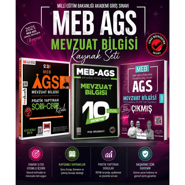 Yargı 2026 MEB-AGS Mevzuat Bilgisi Pratik Yaptıran Soru-Cevap Kitabı & MEB AGS Mevzuat Bilgisi Çıkmış Sorular + Deneme Seti ürün görseli 1
