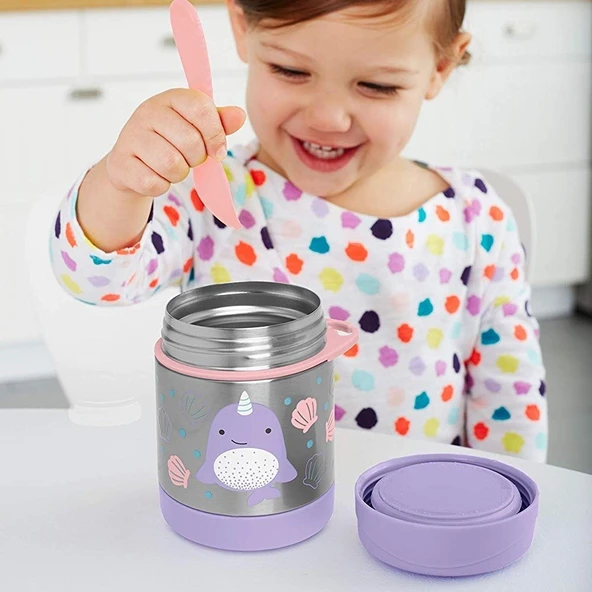 Zoo Paslanmaz Çelik Termos 325 ml Narwhal - Resim 3