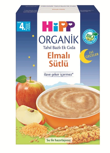 Organik İyi Geceler Elmalı Sütlü Tahıl Bazlı Ek Gıda 250 Gr ürün görseli 1