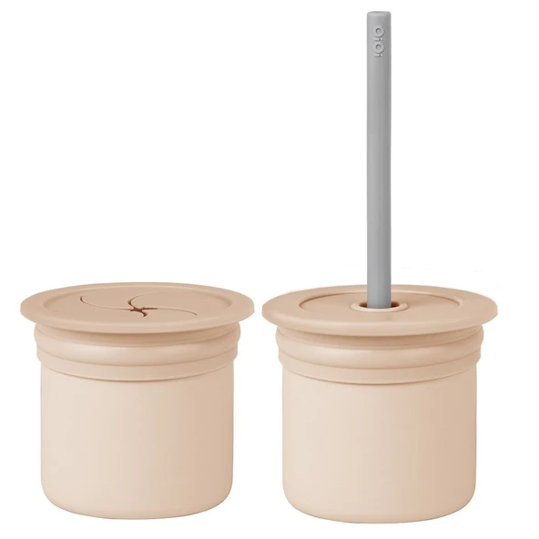 Ham+Hüp Pipetli Silikon Bardak Seti Bubble Beige / Powder Grey ürün görseli 1
