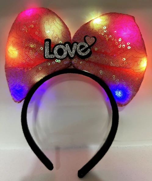 Led Işıklı 3 Farklı FonNessiWorldiyonda Yanan Fuşya Pembe Fiyonk Taç 20X17 cm ürün görseli 1