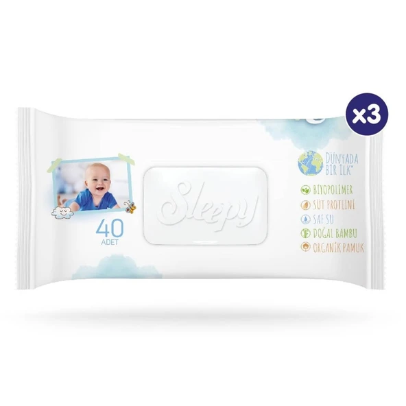 Bio Natural Islak Havlu Mendil 3x40 120 Yaprak ürün görseli 1