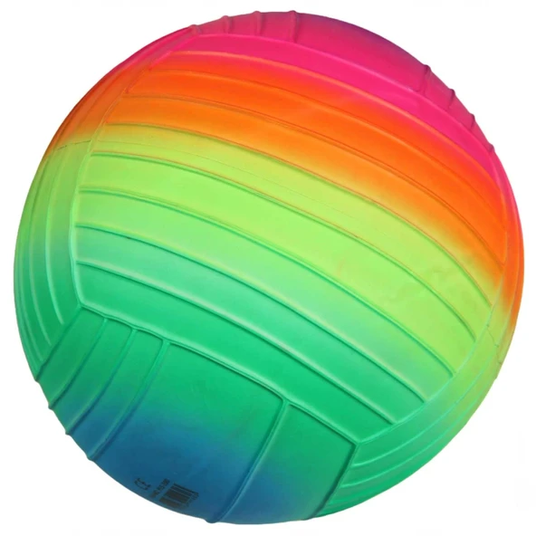 Double W Sports Gökkuşağı Tırtıklı PVC Top 23cm ürün görseli 1